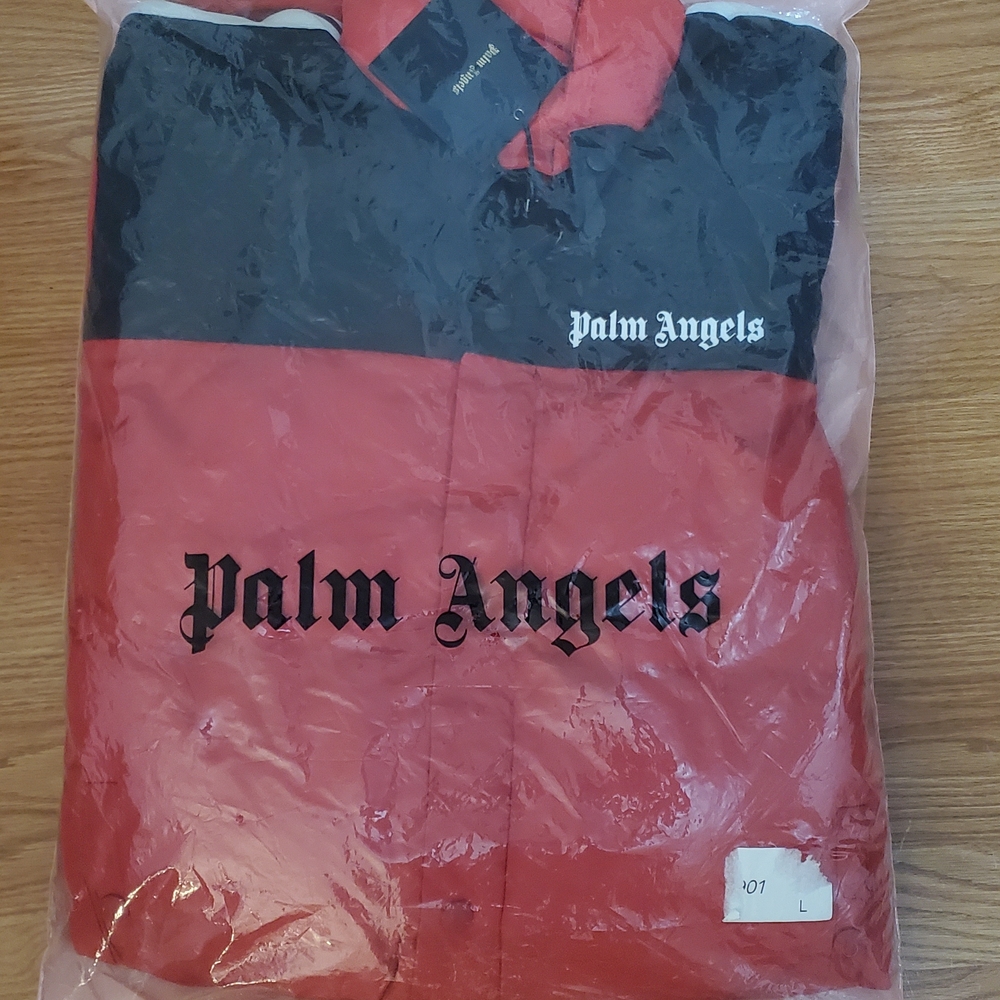 Palm Angels Red and Black Men's Puffer Jacket L